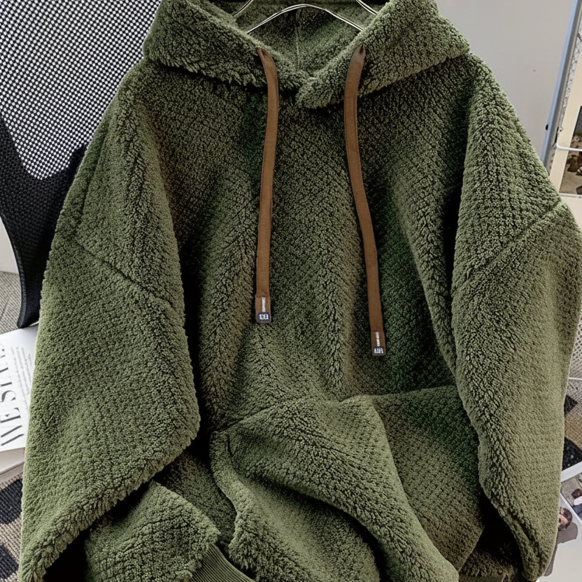 Fleece Hoodie med Huva och Känguruficka, Mjuk och Mysig