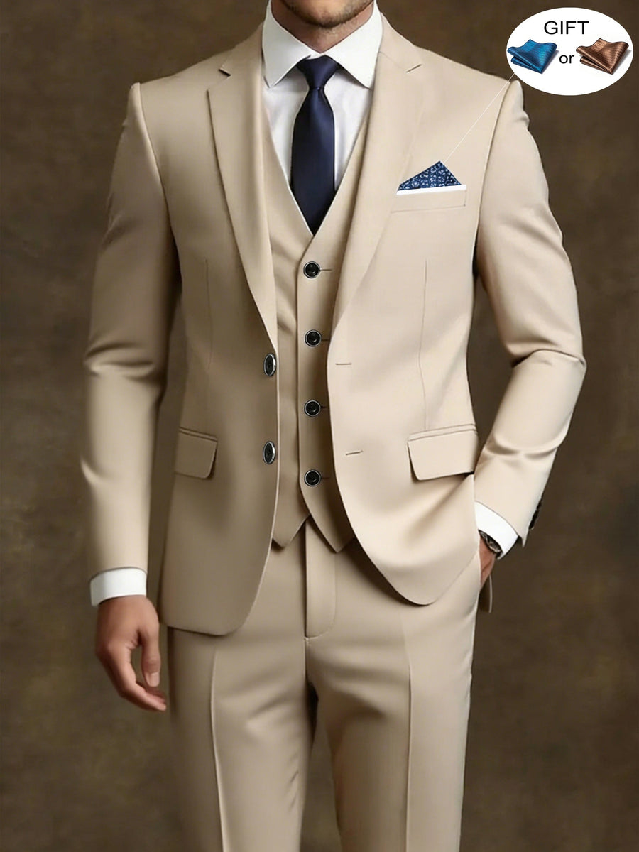 Men's 3-Piece Double-Breasted Slim Fit Suit