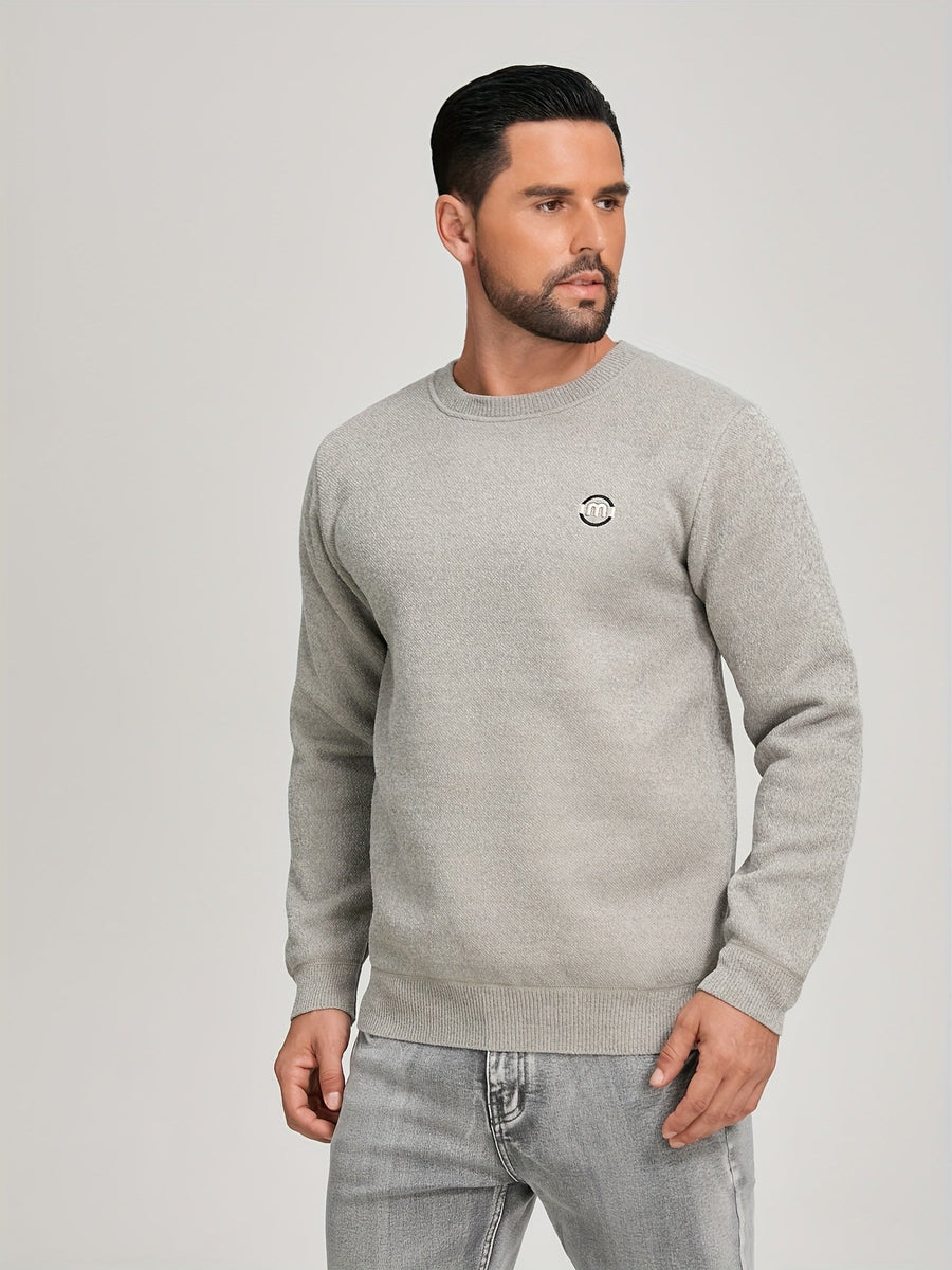Mjuk Sweatshirt med Rund Hals och Fodrad Insida, Herr