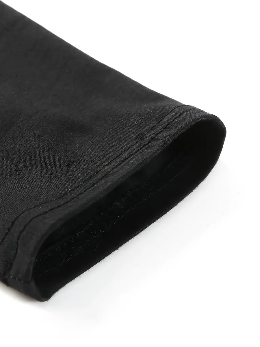 Herr T-shirt Raglan Långärmad Tvåfärgad Rund Hals