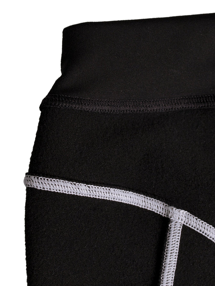 Svarta leggings med kontrasterande sömmar, hög midja