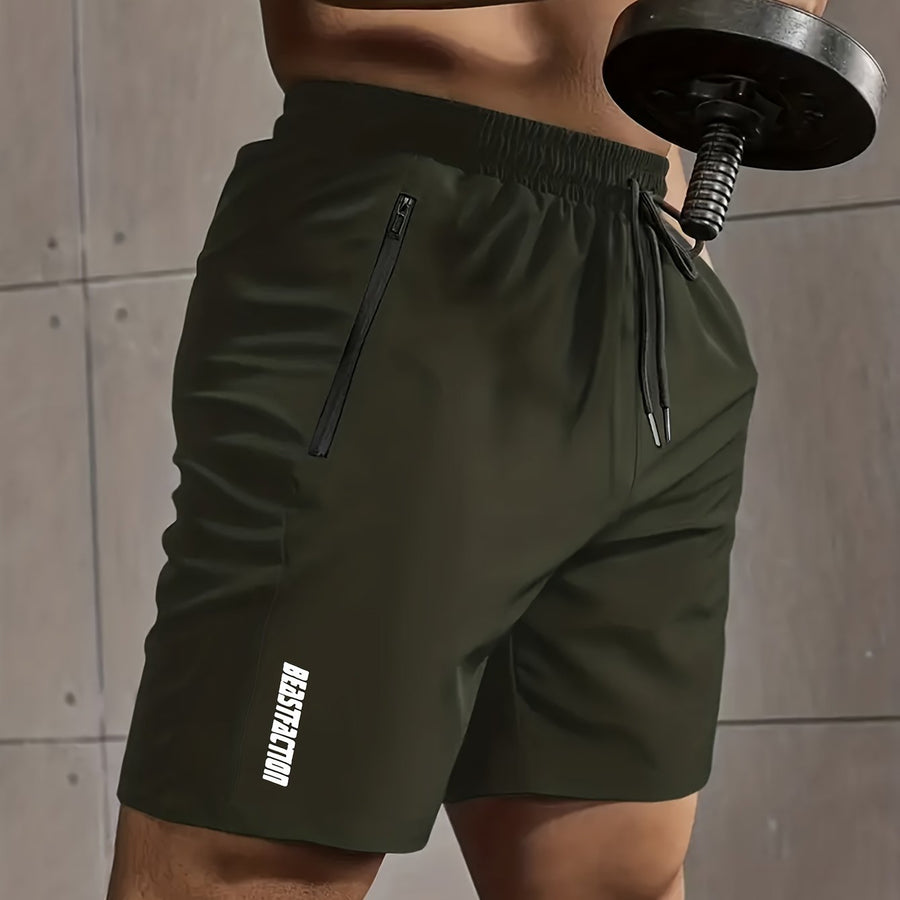 Herr Träningsshorts med dragkedjeficka – Sportiga Gymshorts för Träning & Fitness