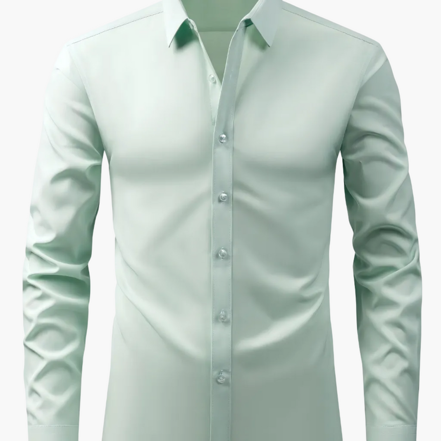 Herrskjorta Elegant Slim Fit Långärmad för Vardagsbruk och Fest