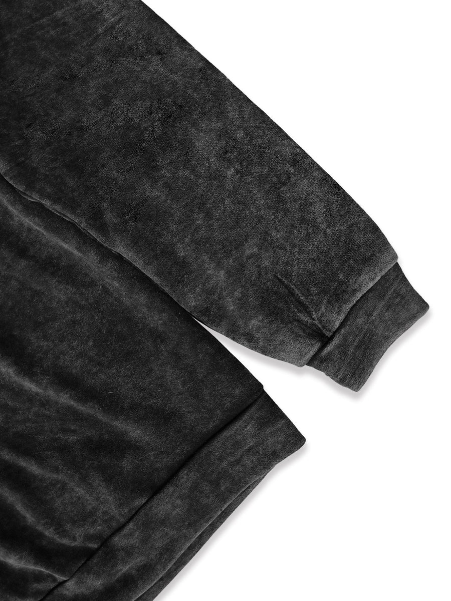 Gråmelerad Hoodie med Huva och Magficka, Texttryck Framtill