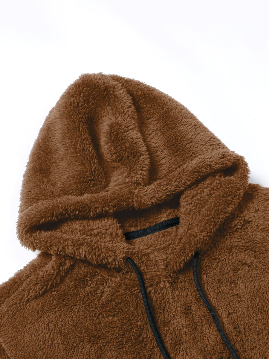 Unisex Mjuk Teddyfleece Hoodie och Byxa Set - Fluffigt Tvådelat Loungeset
