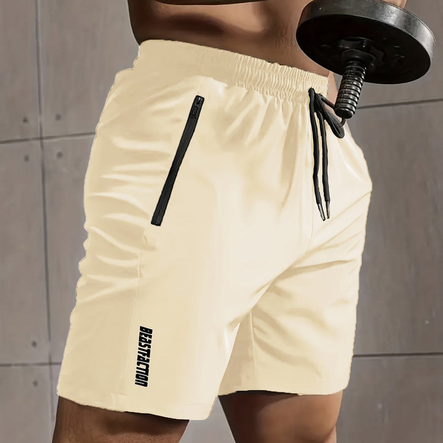 Herr Träningsshorts med dragkedjeficka – Sportiga Gymshorts för Träning & Fitness