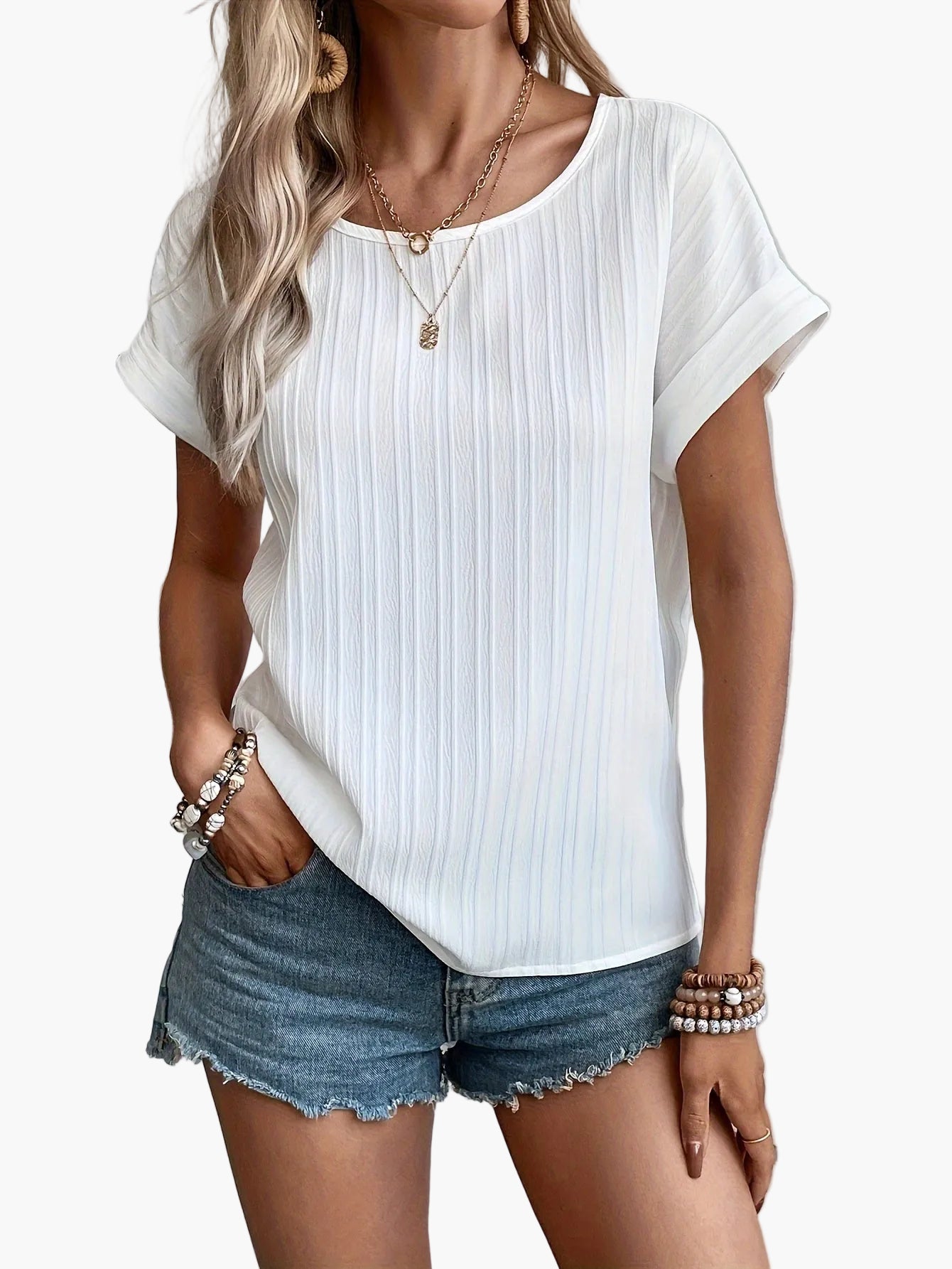 Dam Topp Casual Sommar Kortärmad Elegant Stil