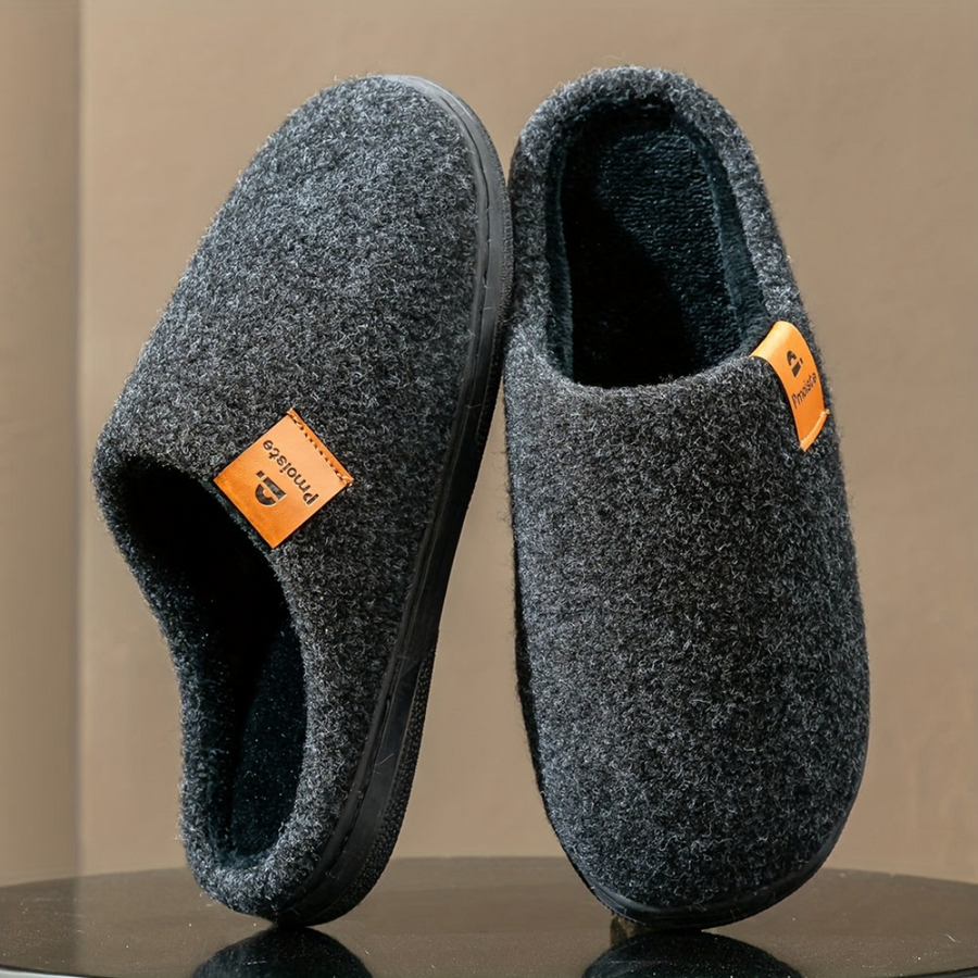 Unisex tofflor, varma hemmatofflor, mjuka innetofflor i svart