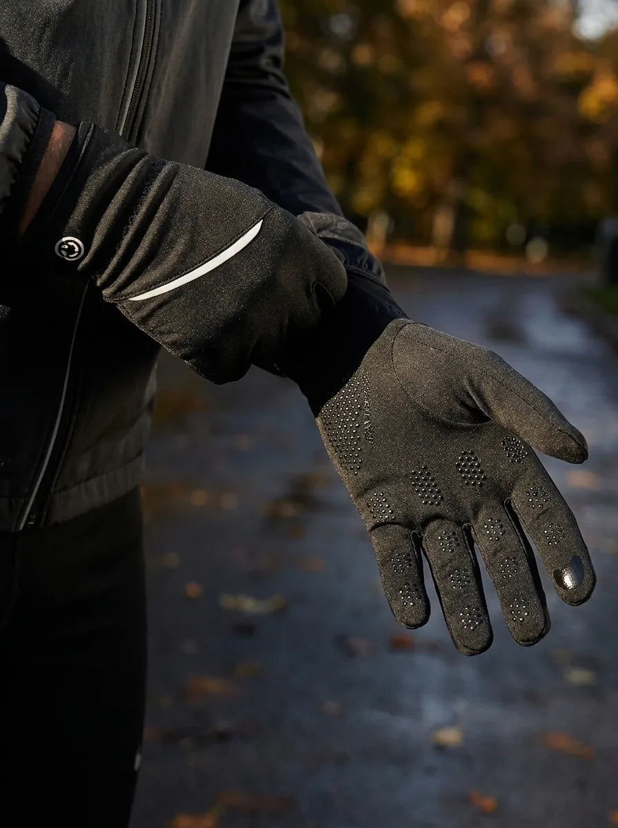 Svarta Sporthandskar med Pekskärmsfunktion och Antiglidhandflata