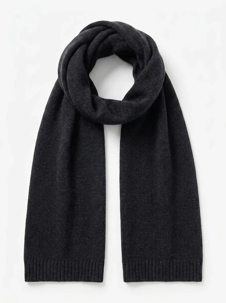 Unisex Mjuk Vinterhalsduk med Ribbstickad Kant
