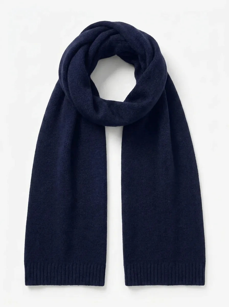 Unisex Mjuk Vinterhalsduk med Ribbstickad Kant