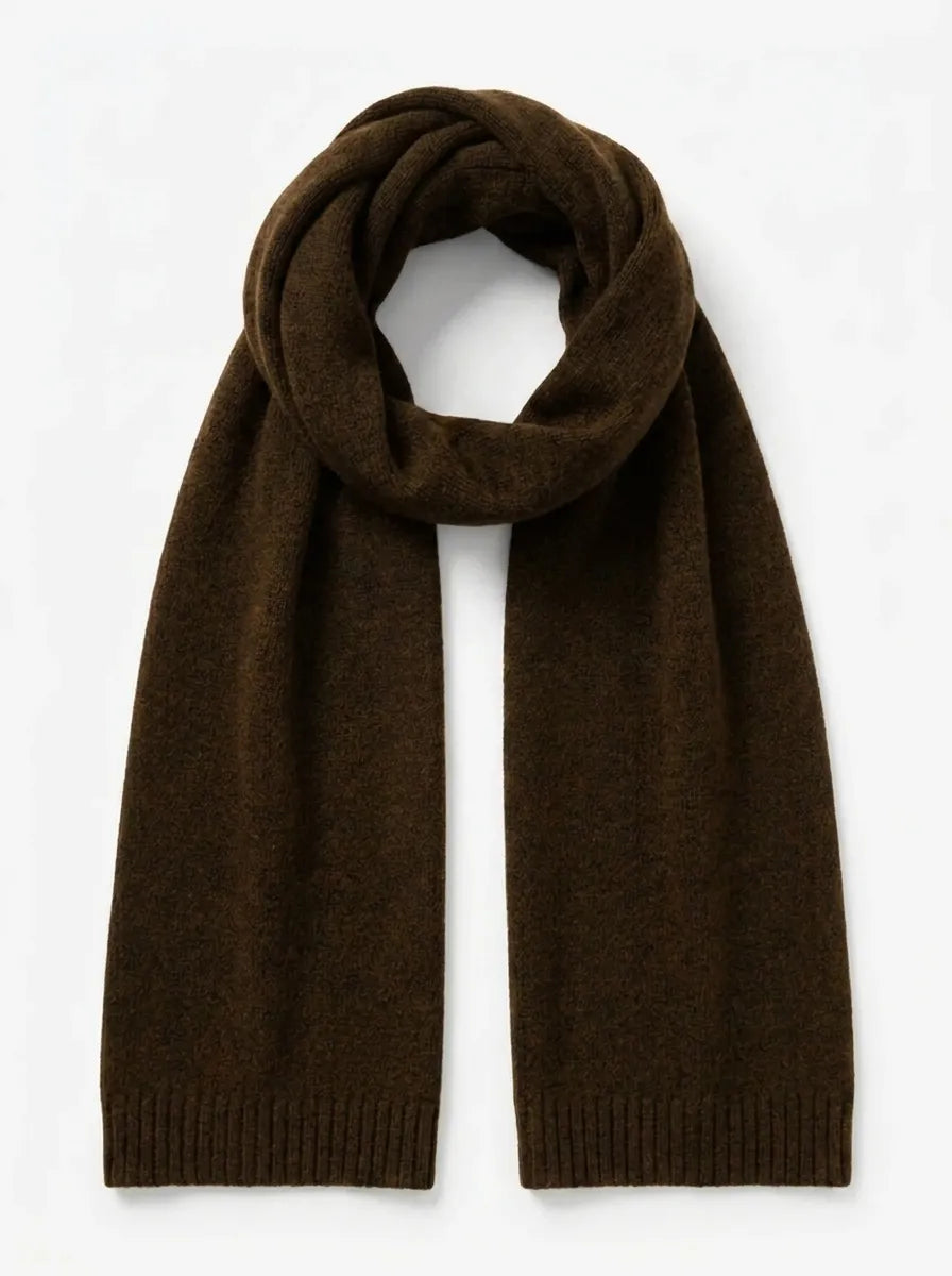 Unisex Mjuk Vinterhalsduk med Ribbstickad Kant
