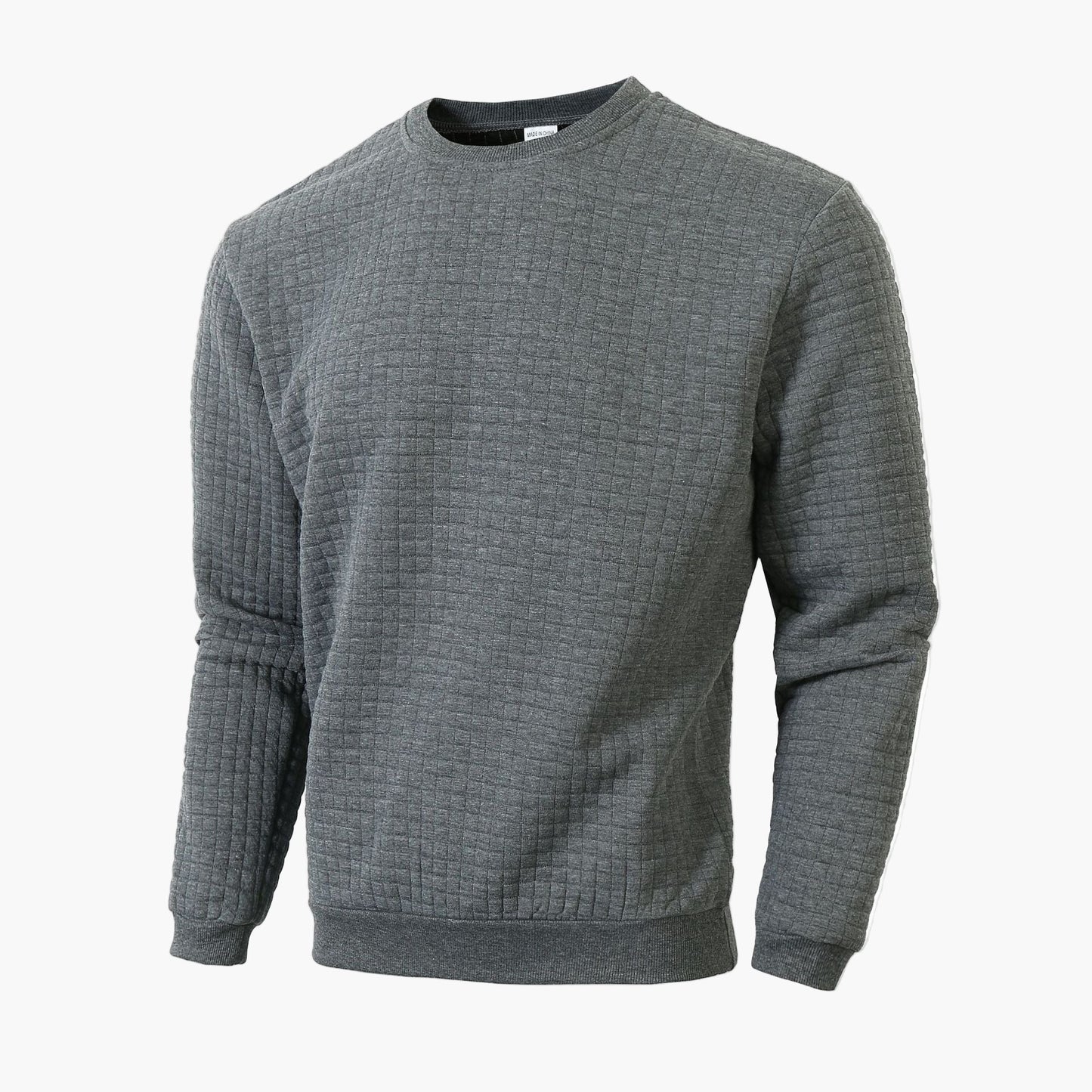 Herrar Quiltad Tröja – Vardagsstil med Modern Struktur