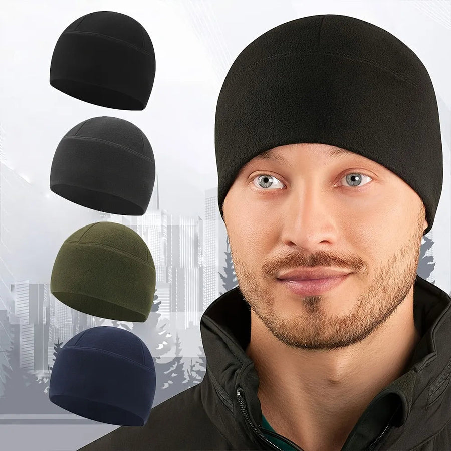 Fleece Beanie Mössa, Varm, Mjuk, Enkelfärgad
