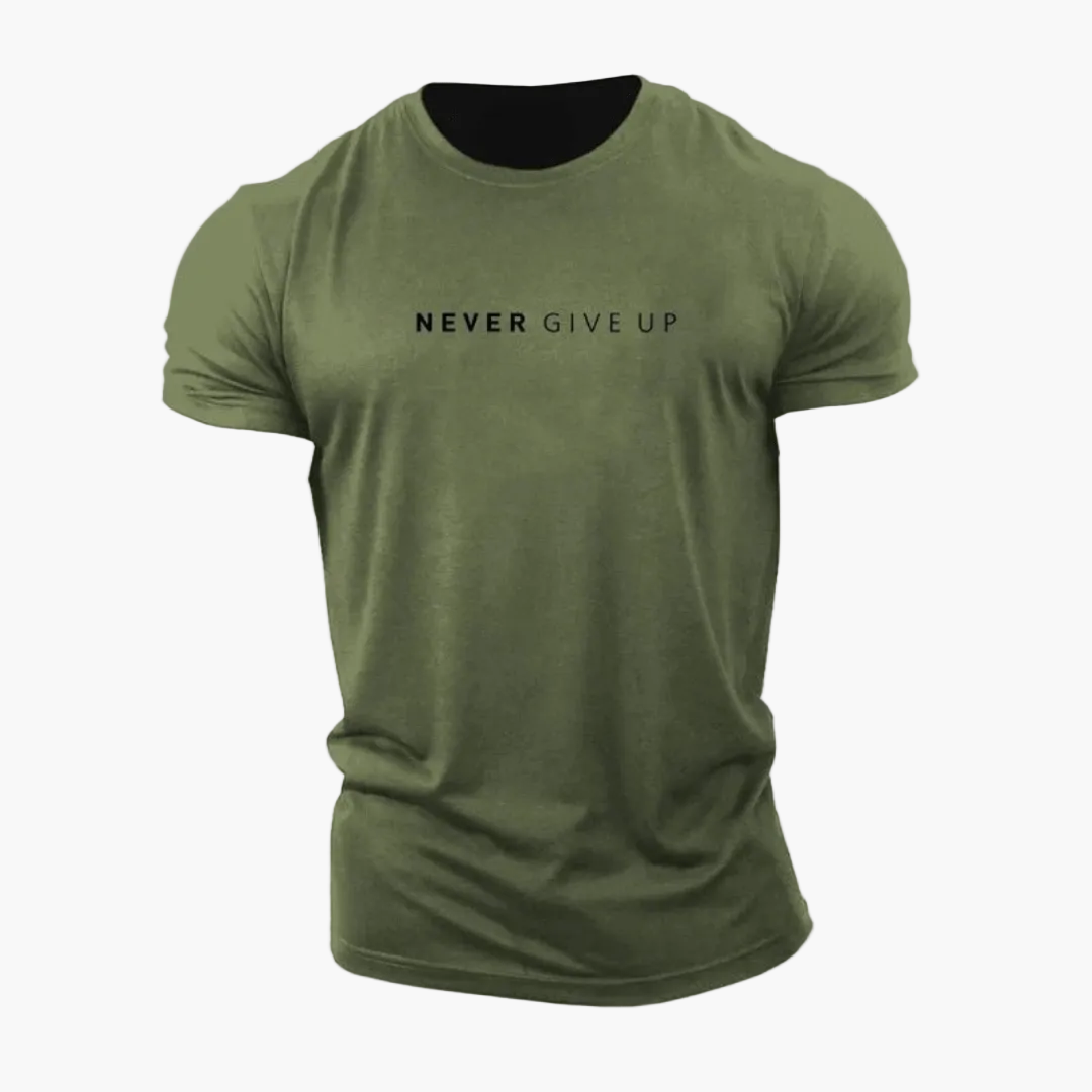 Herr T-shirt med tryck – Motiverande stil för träning och vardag