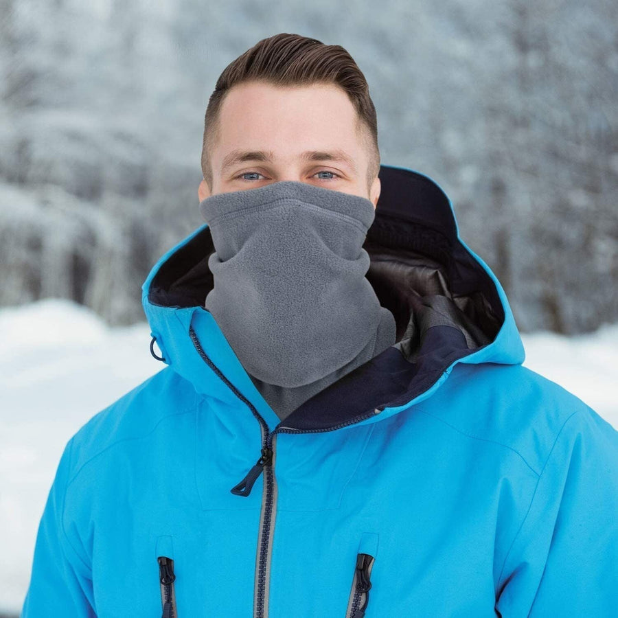 Fleecehalsvärmare Justerbar Halsduk Vinter Svart