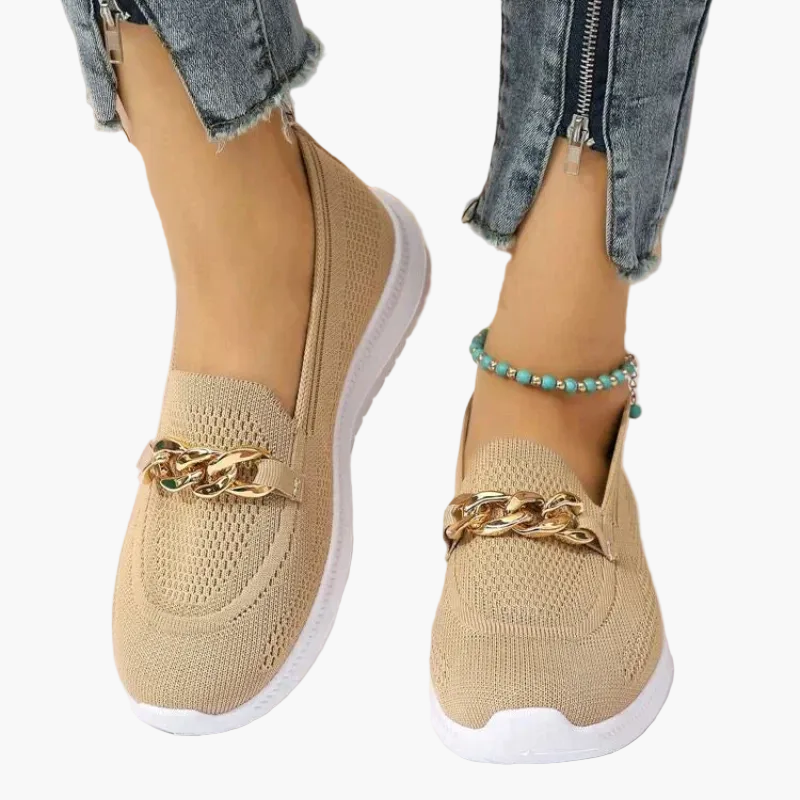Dam Sneakers med Kedjedetalj – Bekväma och Stilrena Loafers för Vardagsbruk