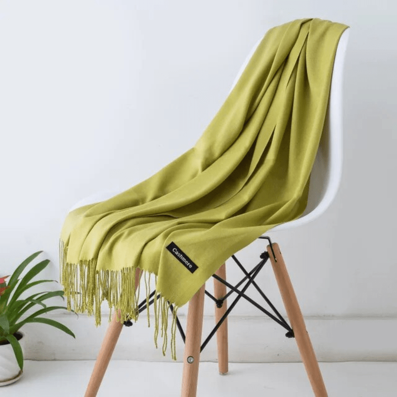 Unisex filt-scarf med fransar, enfärgad och mjuk