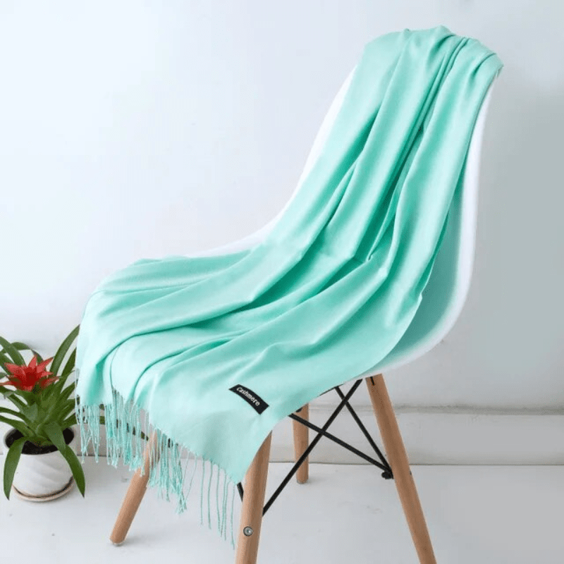 Unisex filt-scarf med fransar, enfärgad och mjuk