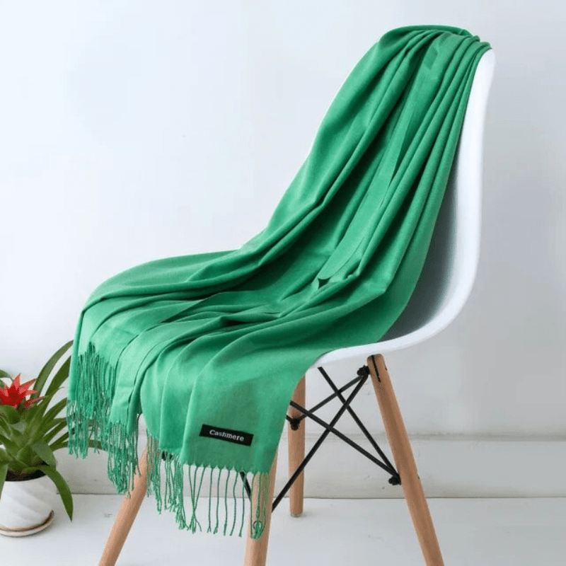 Unisex filt-scarf med fransar, enfärgad och mjuk