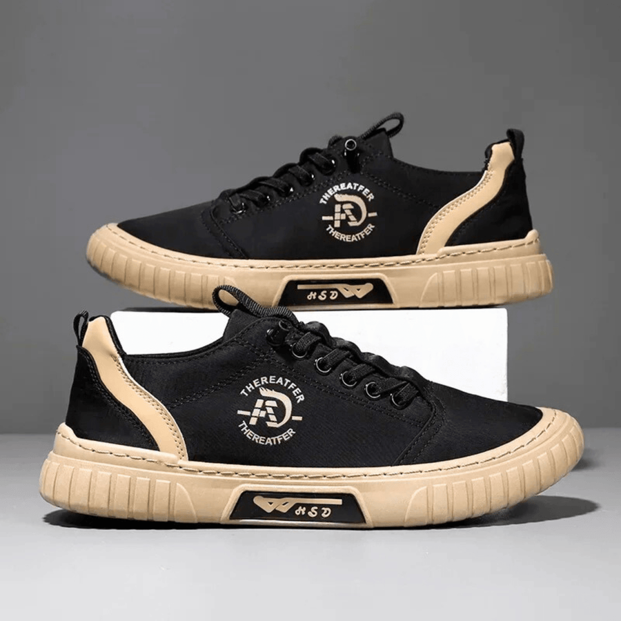 Lågskor för Herr, Fritidsskor med Snörning och Kraftig Sula, Beige
