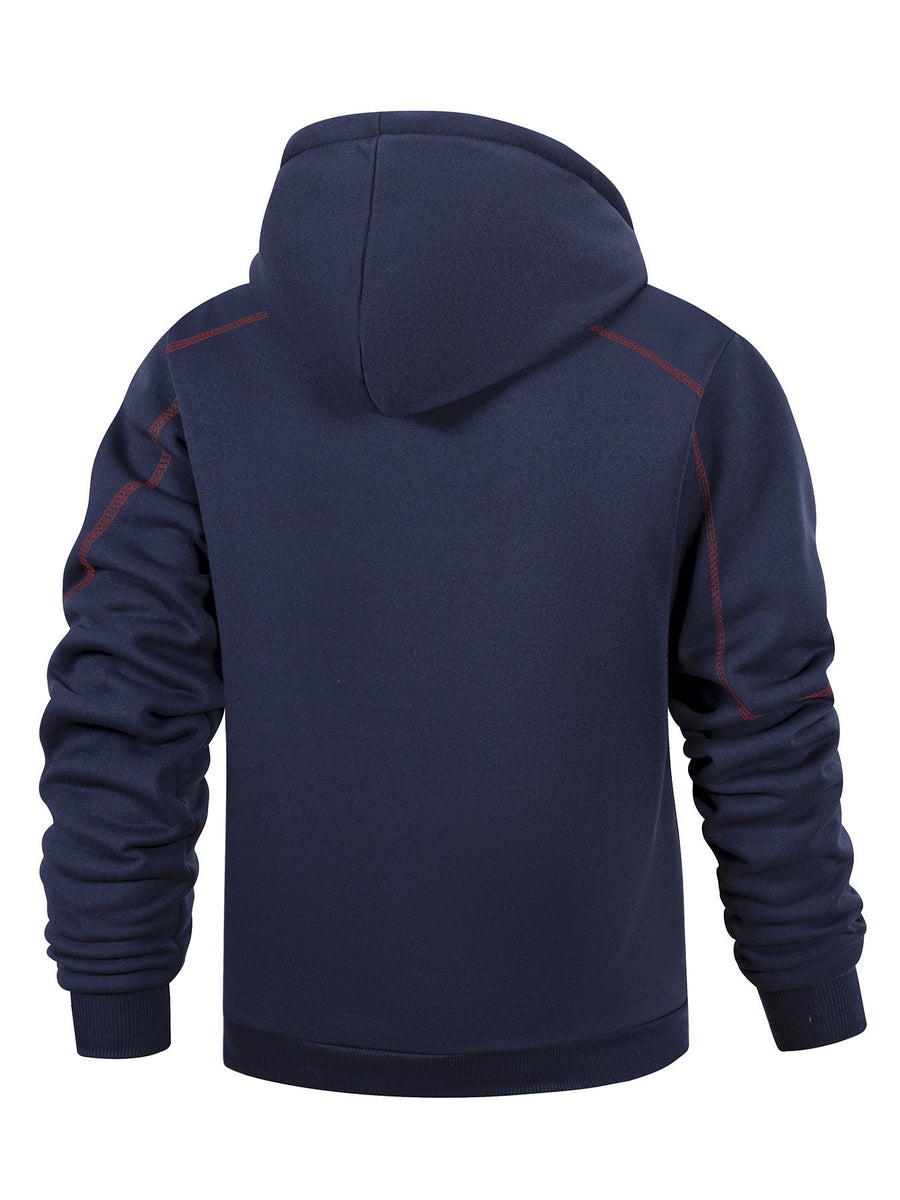 Hoodie med dragkedja och foder, 2-pack – Flerfärgad med kontrastsömmar