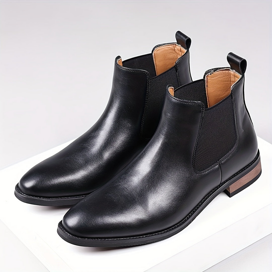 Herr Chelsea Boots, Klassiska Ankelkängor med Elastisk Sidopanel