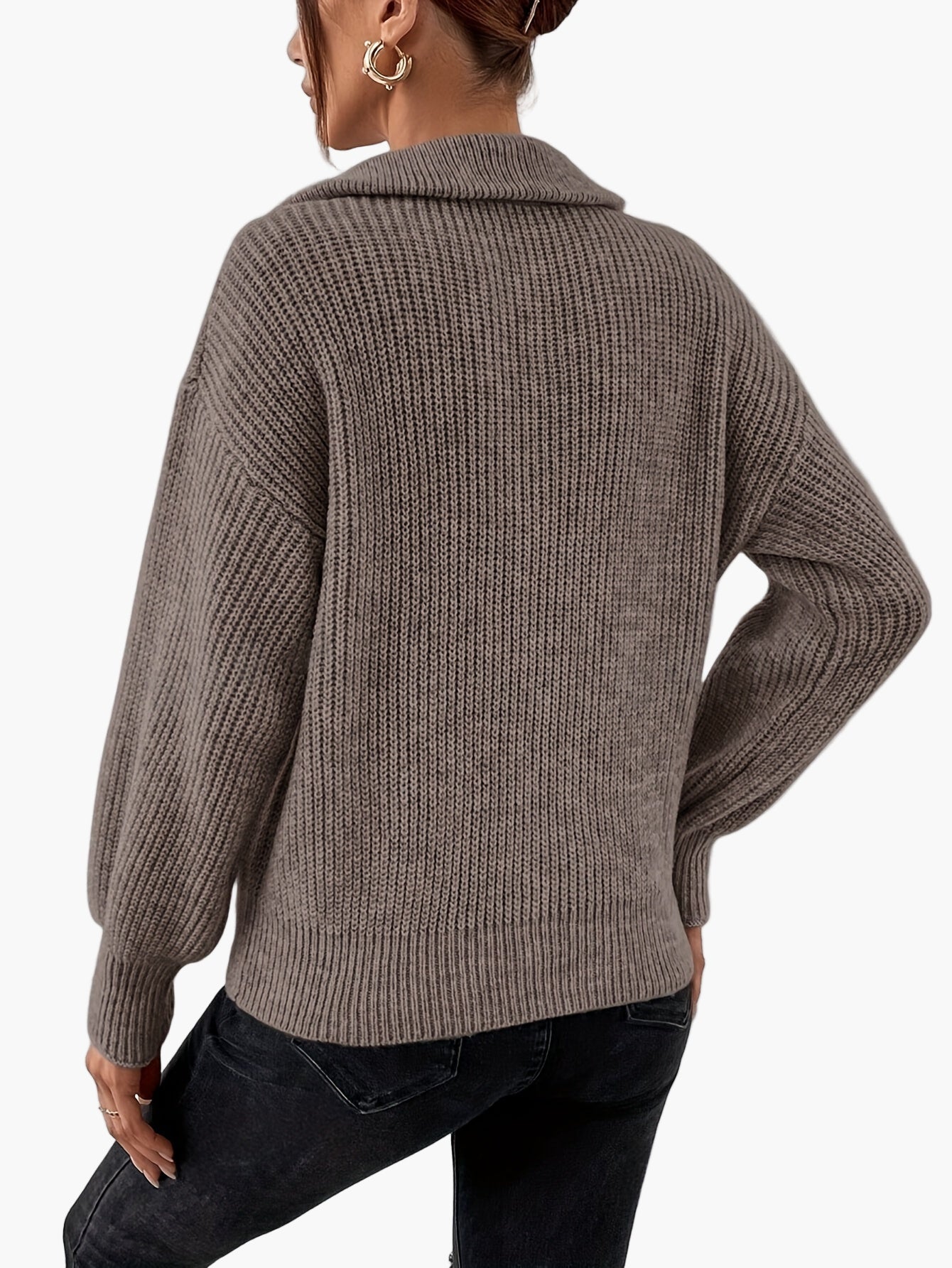 Damtröja med dragkedja och elegant stil för vardagsbruk
