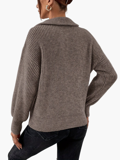 Damtröja med dragkedja och elegant stil för vardagsbruk