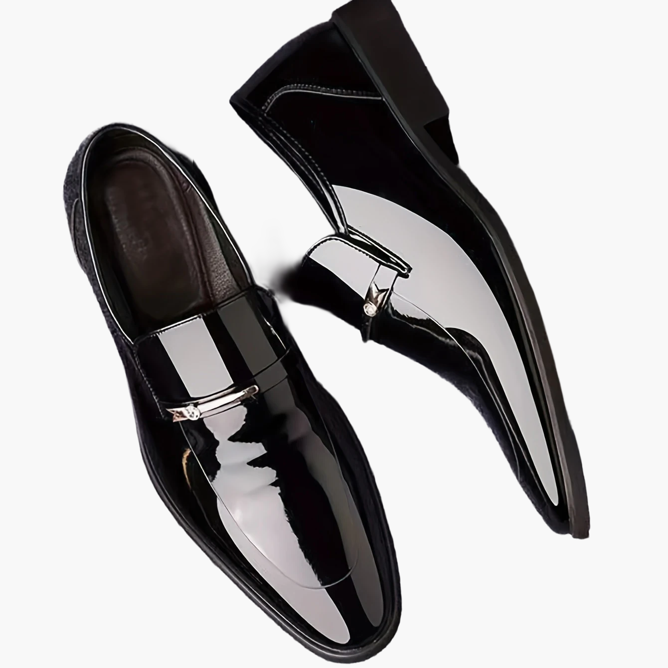Herr Slip-On Lackskor – Elegant Loafer för Fest och Kontor