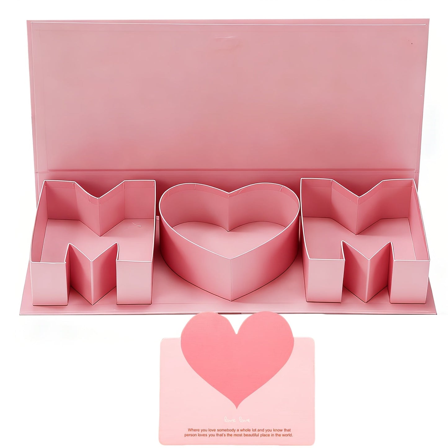 Elegant Presentationsbox för Mors Dag – Hjärtformad och Bokstavsdesign för Kvinnor, Perfekt för Presenter och Dekoration