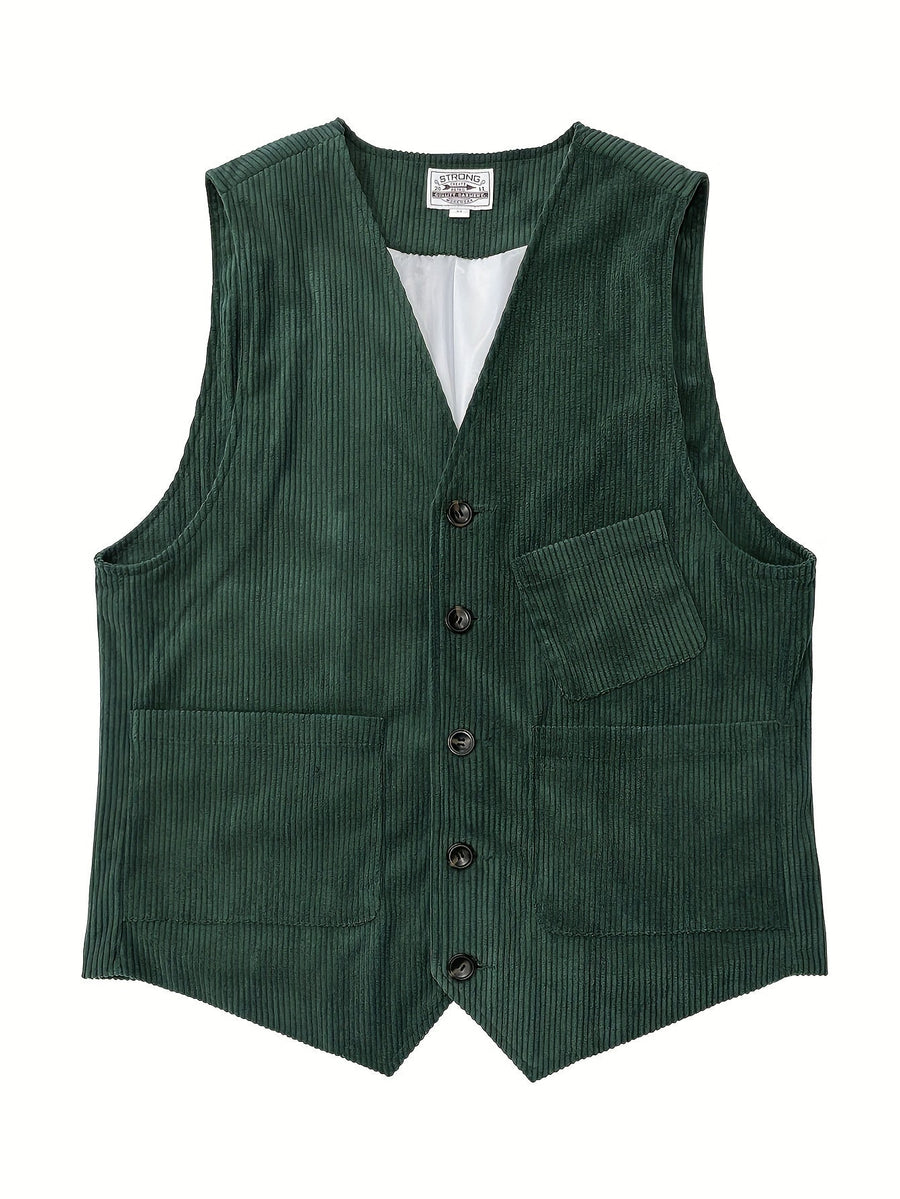 Herrväst i klassisk workwear-stil – elegant och mångsidig väst för arbete och fritid