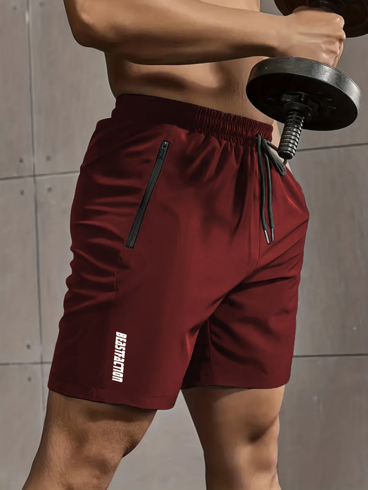 Herr Träningsshorts med dragkedjeficka – Sportiga Gymshorts för Träning & Fitness