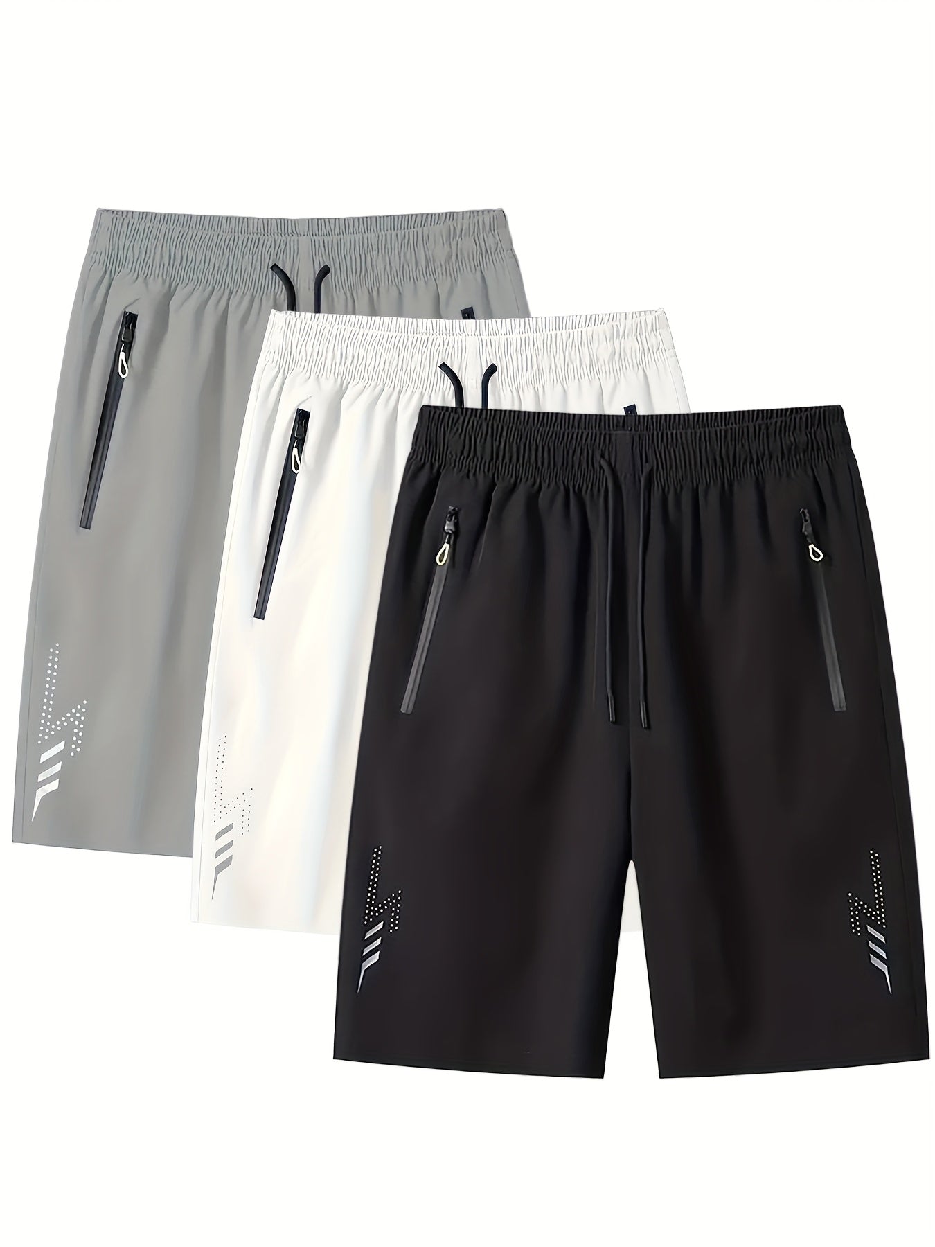 Herrar Sportiga Shorts med Dragkedjefickor – Perfekt för Träning, Löpning och Fritid