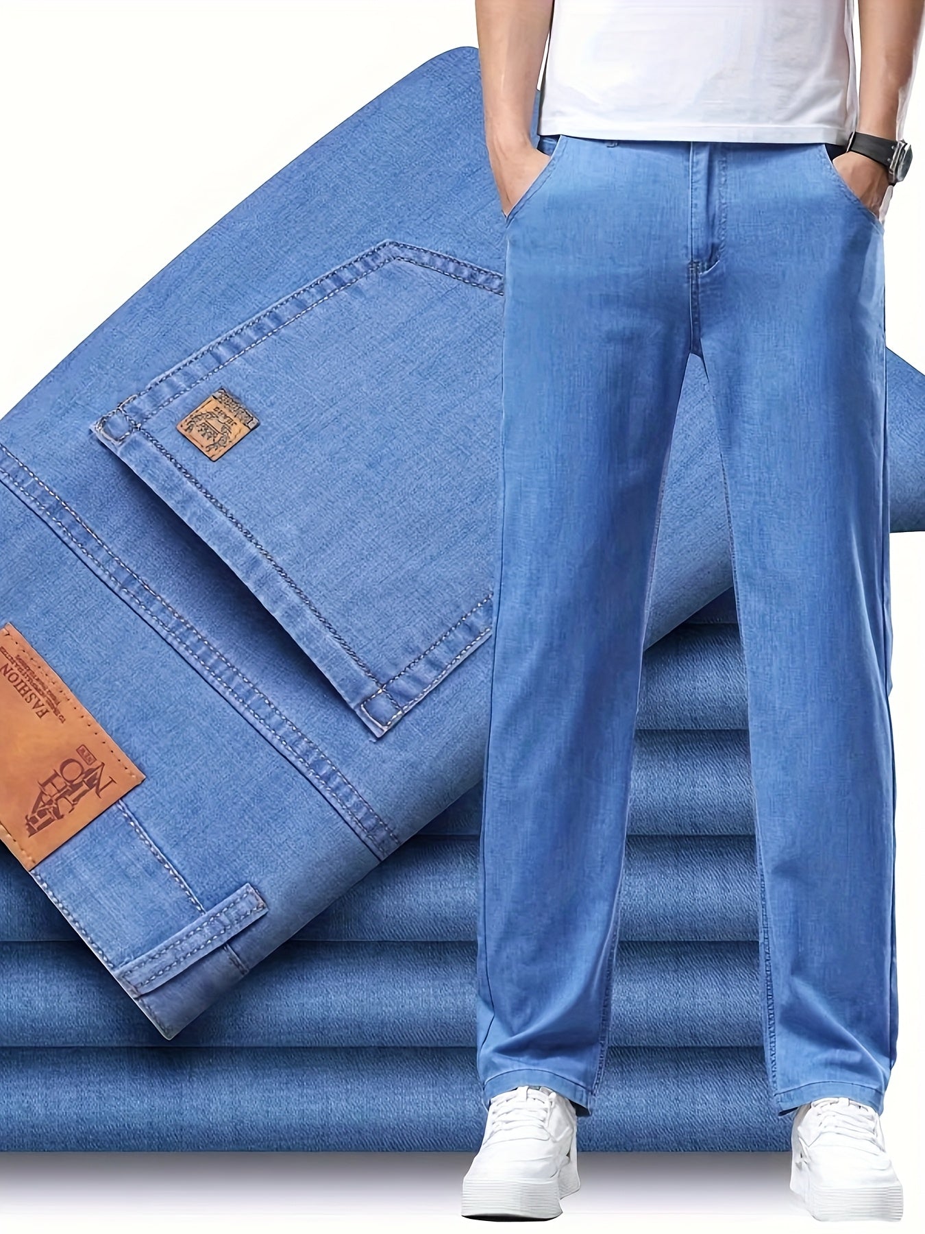 Herr Byxor – Klassiska Stilrena Jeans för Vardag och Fritid – Regular Fit
