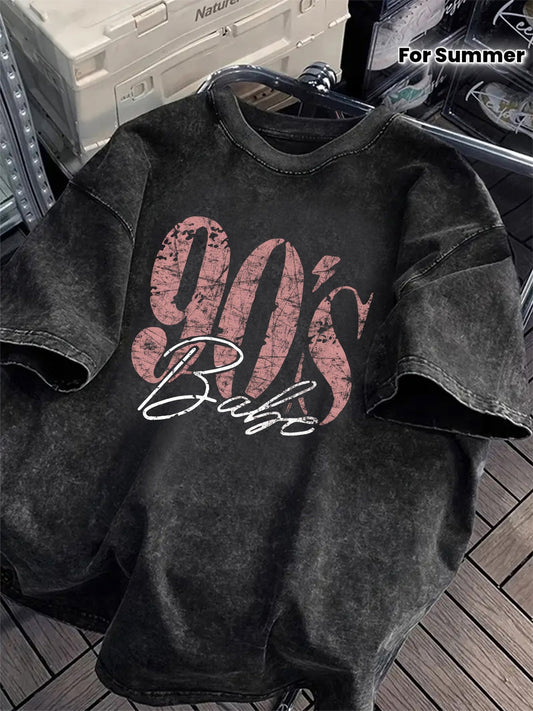 Dam T-shirt Retro Streetwear 90's Babe Sommartopp