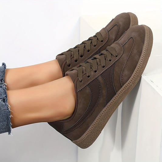 Dam Sneakers Vintage Stil Låga Skor för Vardag och Fritid
