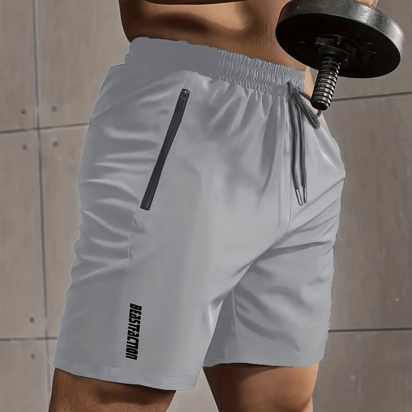 Herr Träningsshorts med dragkedjeficka – Sportiga Gymshorts för Träning & Fitness