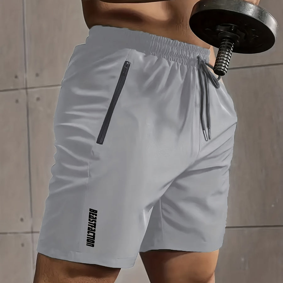 Herr Träningsshorts med dragkedjeficka – Sportiga Gymshorts för Träning & Fitness