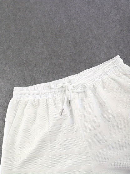 Herr Sportset Träningslinne och Shorts – Modern Mesh för Aktiv Livsstil
