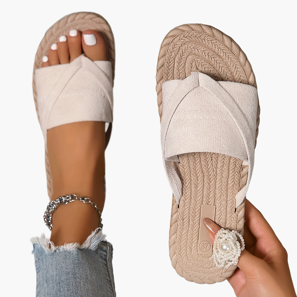 Dam Sandaler Slip-in Sommar Preppy Stil Fritidsskor