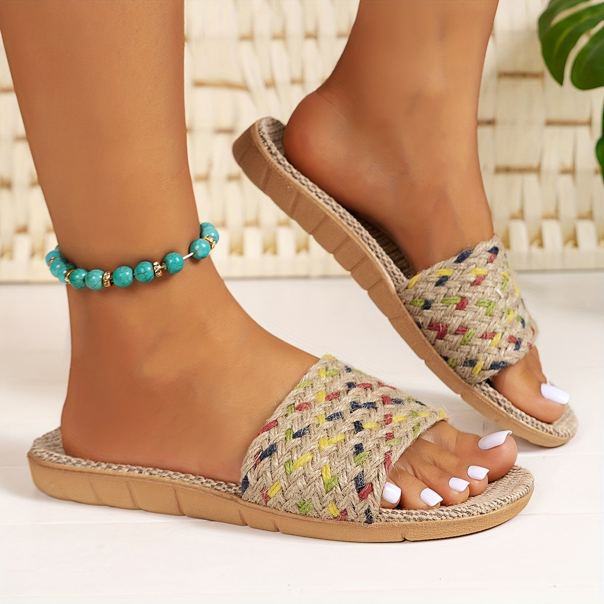 Dam Sandaler Slip-in Platta Häl Somriga Casual Tofflor