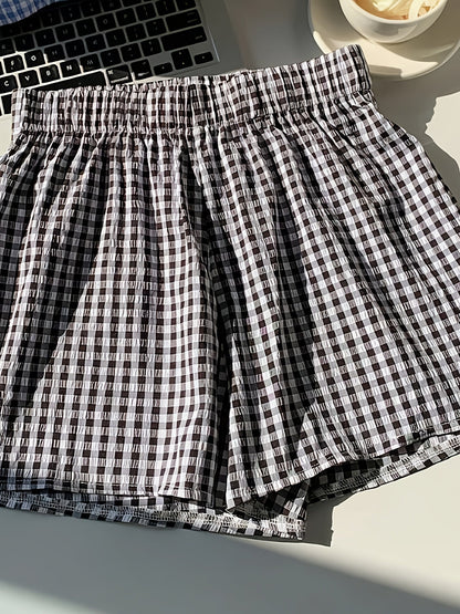 Damshorts med hög midja, randigt mönster, elegant sommarstil