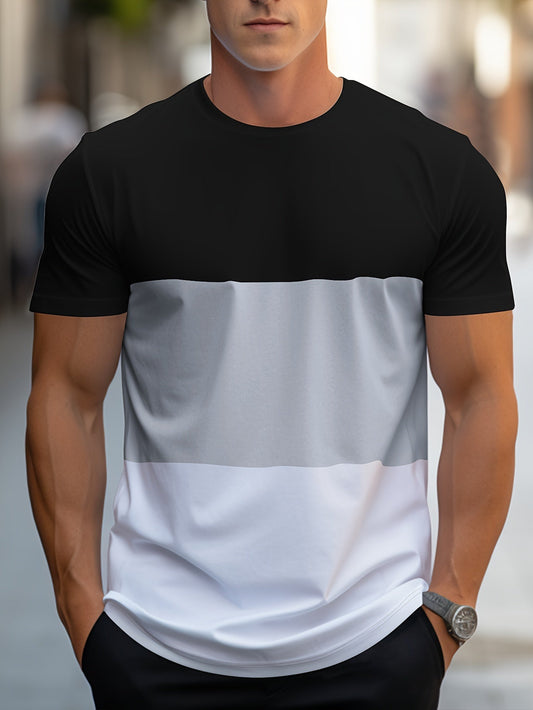 Herr T-shirt med färgblock – Modern och avslappnad stil för vardagsbruk
