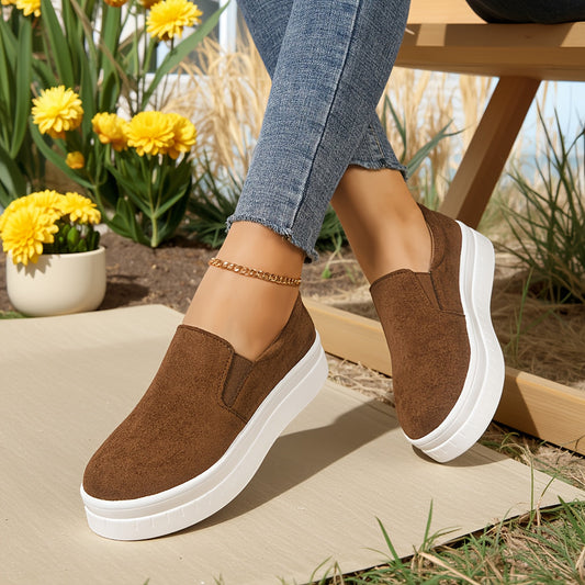 Dam Slip-on Sneakers med Platåsula – Elegant och Vardagschic Loafer för Vår och Sommar
