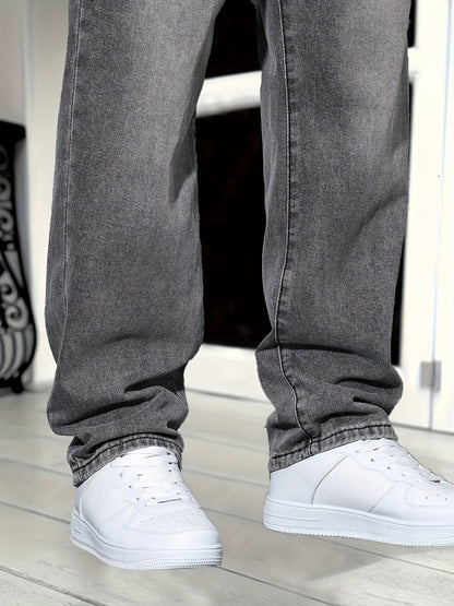 Herrjeans Rak Passform Streetwear För Vardag och Fritid