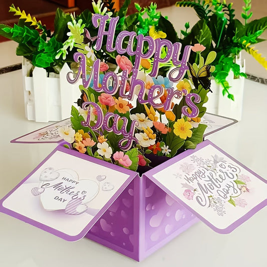 Pop-up 3D Blomsterkort för Mors dag – Dekorativt och minnesvärt gåvokort för kvinnor