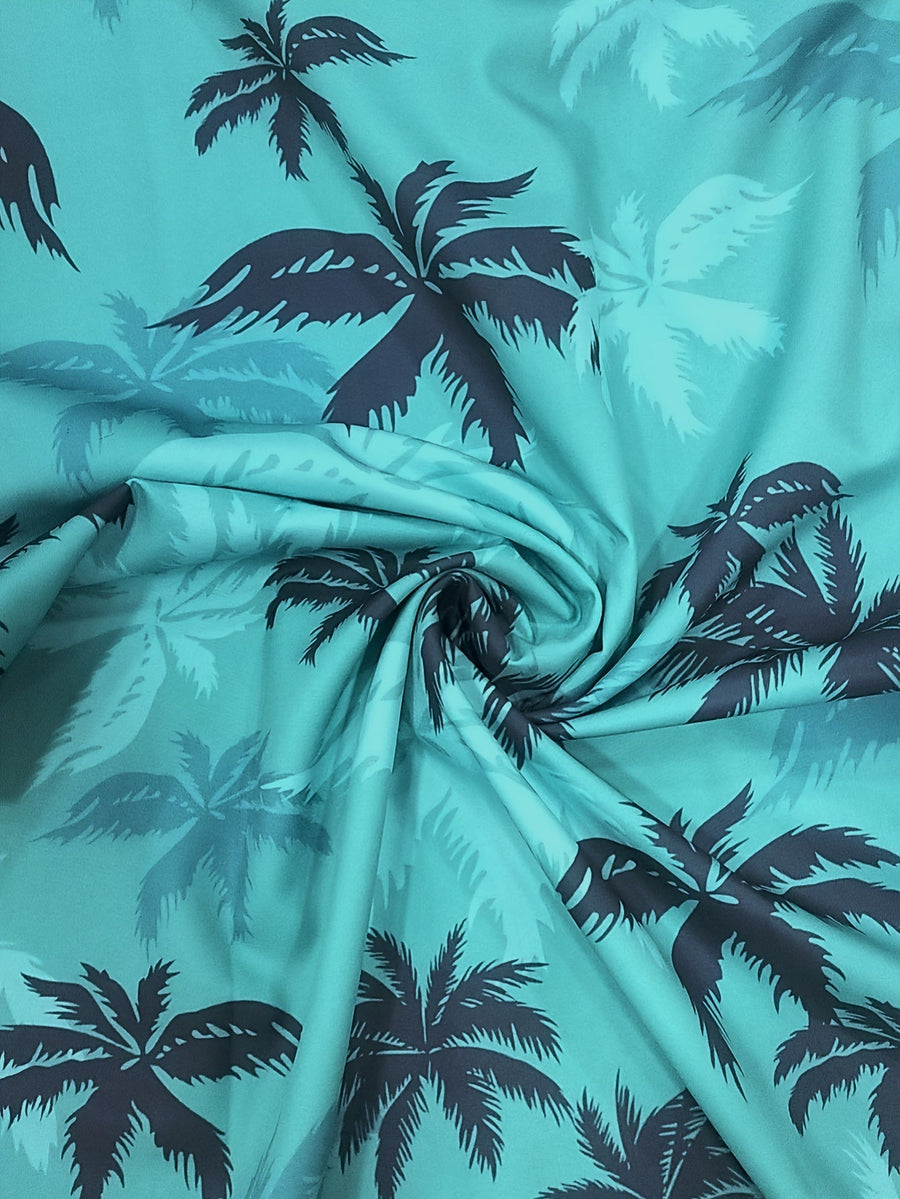 Herr Skjorta Kortärmad Semesterstil med Palmtryck – Avslappnad och Trendig för Sommar och Fritid