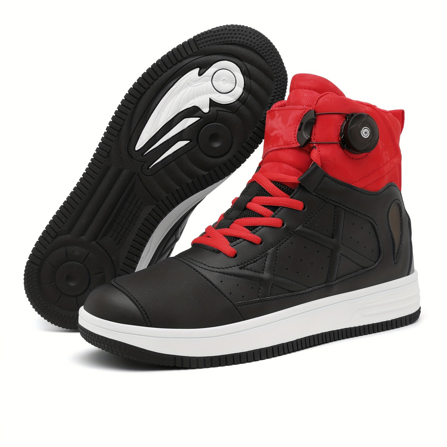 Höga sneakers med justerbar passform och tjock sula, svart