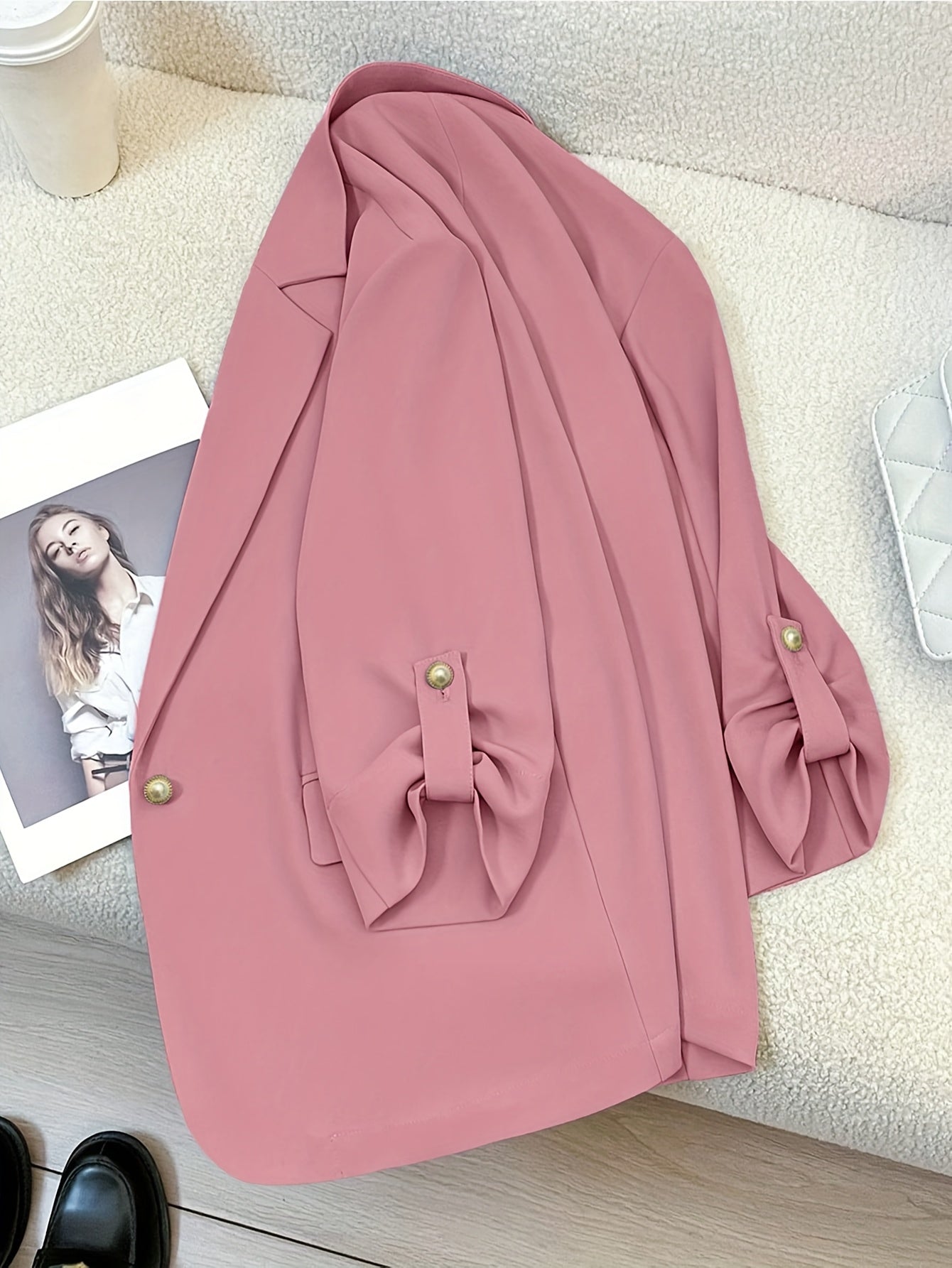 Dam Blazer Casual Vår/Sommar Kavaj med Enkelknäppning och Modern Design